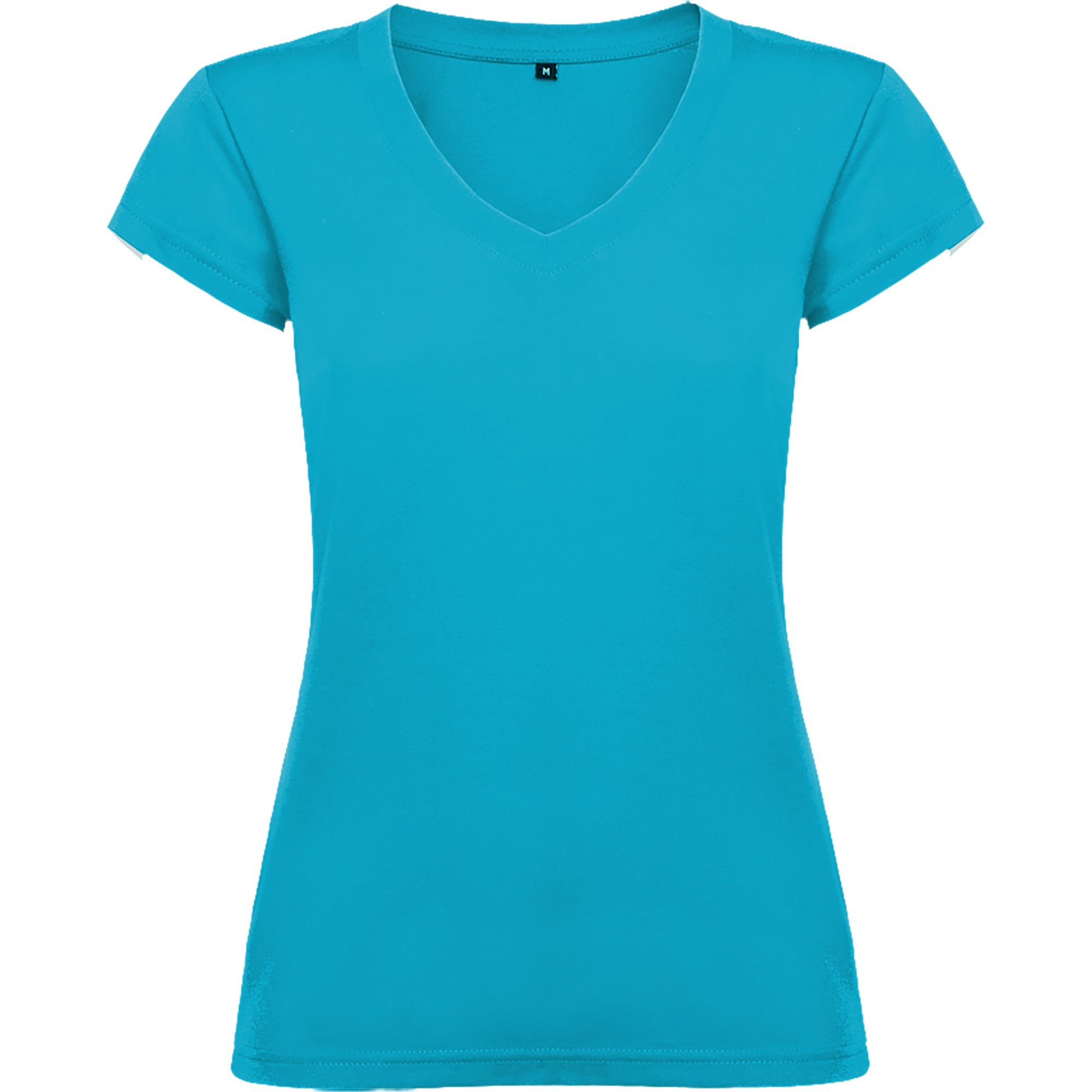 Tricou bumbac cambrat cu guler in V VICTORIA