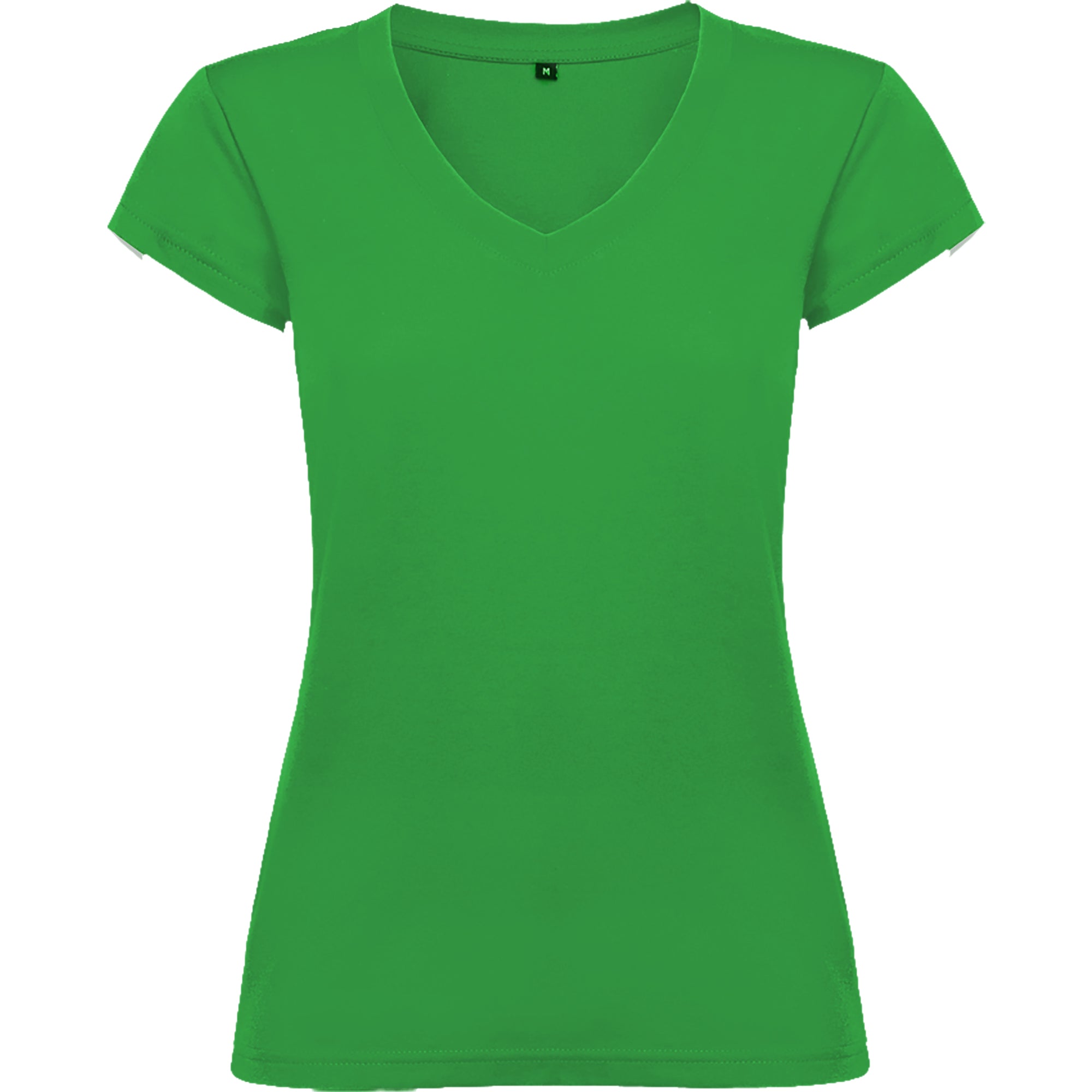 Tricou bumbac cambrat cu guler in V VICTORIA