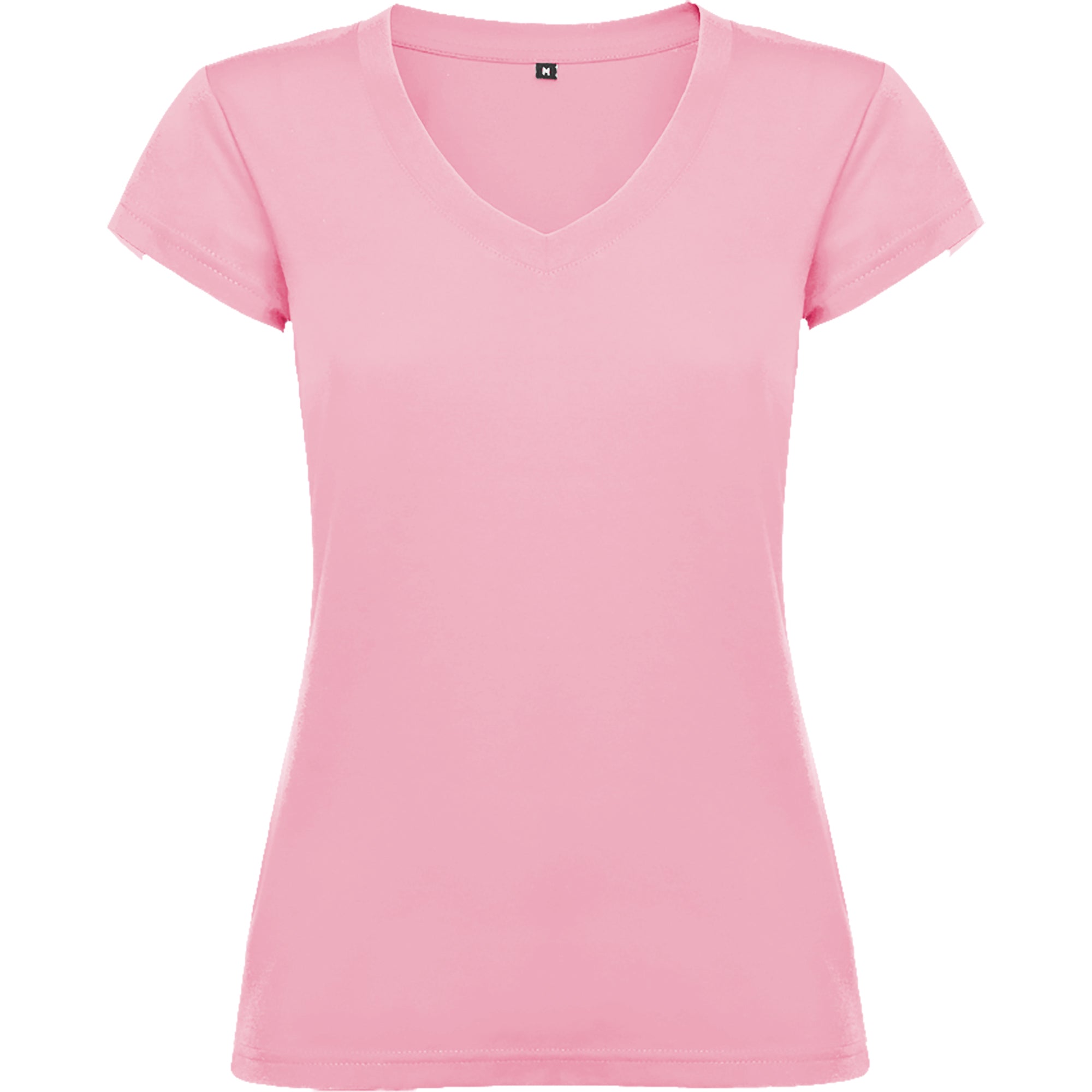 Tricou bumbac cambrat cu guler in V VICTORIA