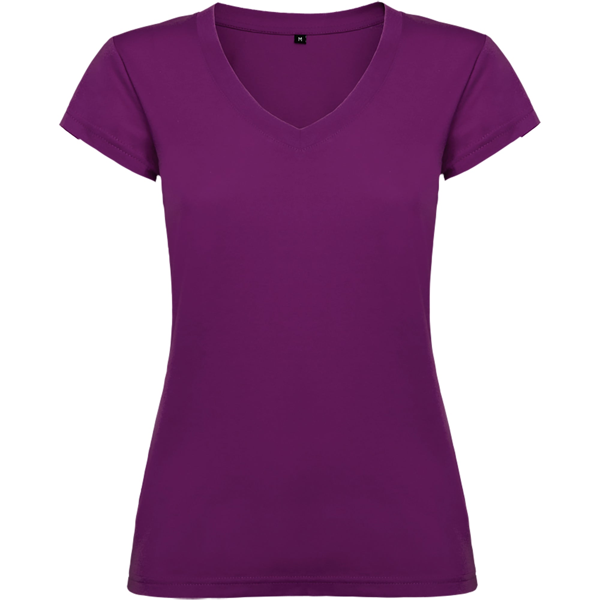 Tricou bumbac cambrat cu guler in V VICTORIA