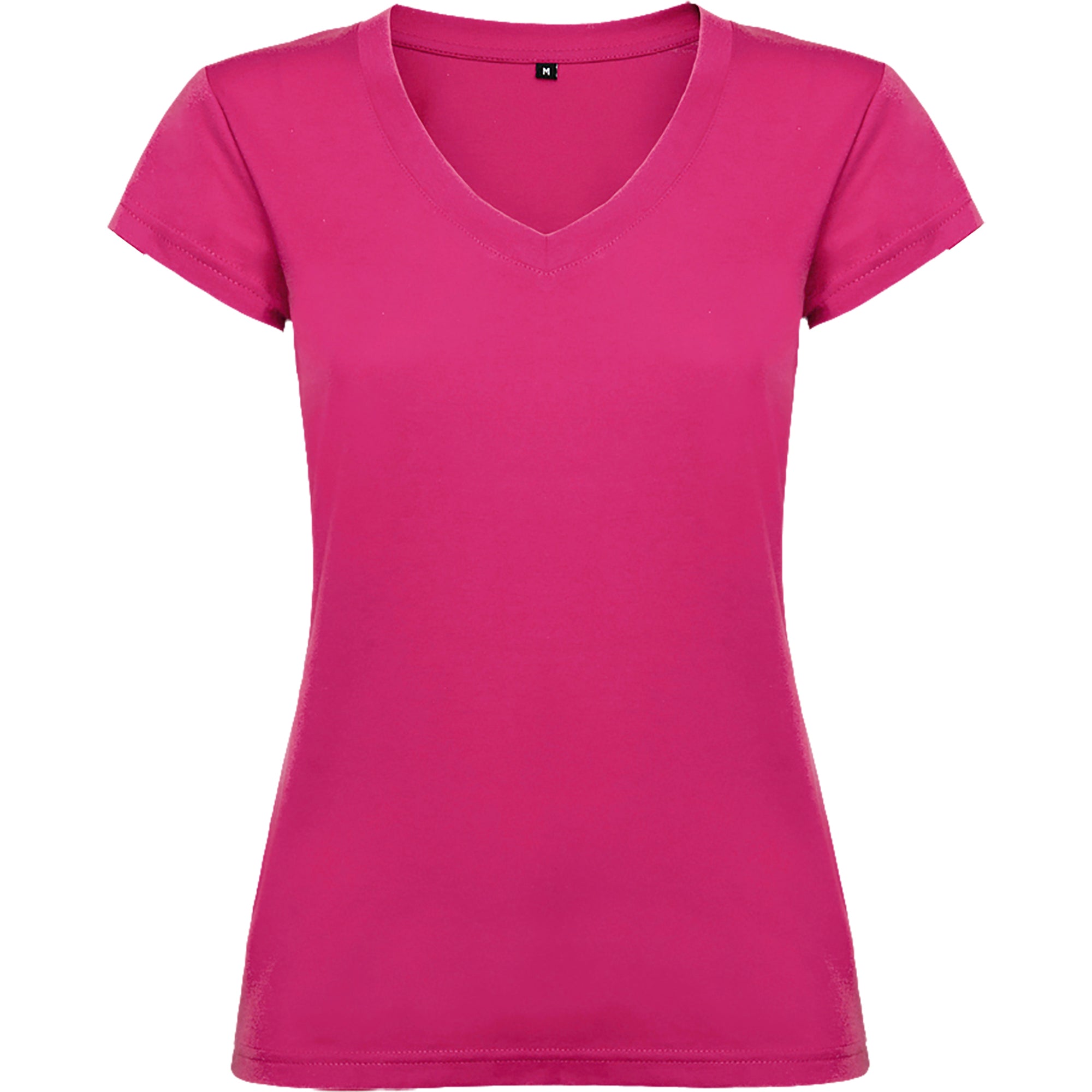Tricou bumbac cambrat cu guler in V VICTORIA