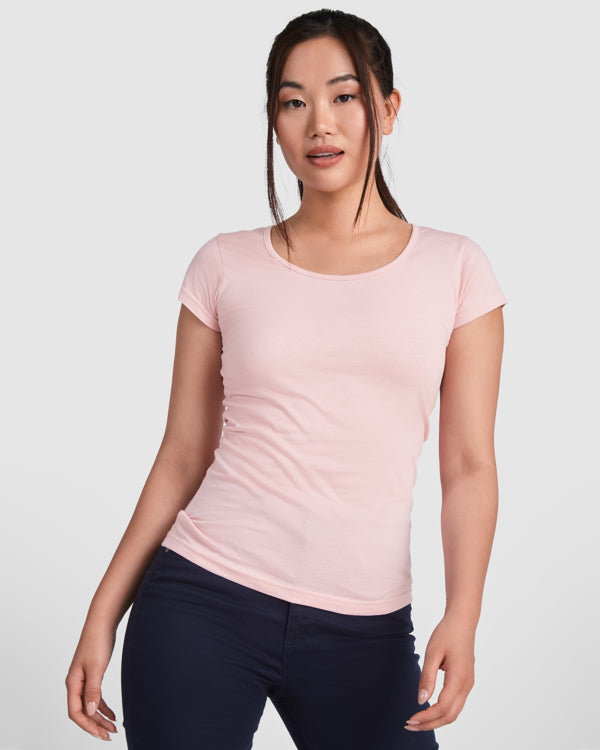 Tricou GUADALUPE roz deschis - pe model