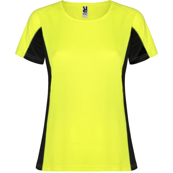 Tricou SHANGHAI WOMAN galben fluor/negru