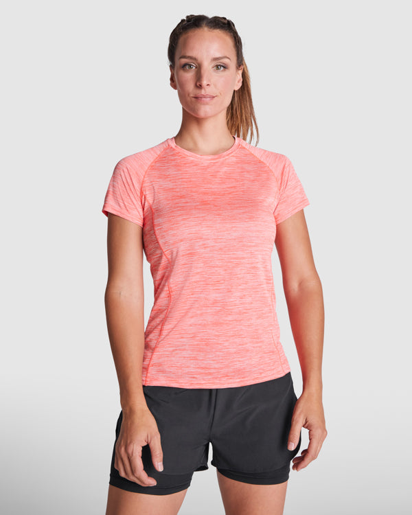 Tricou AUSTIN WOMAN coral fluo melanj - pe model