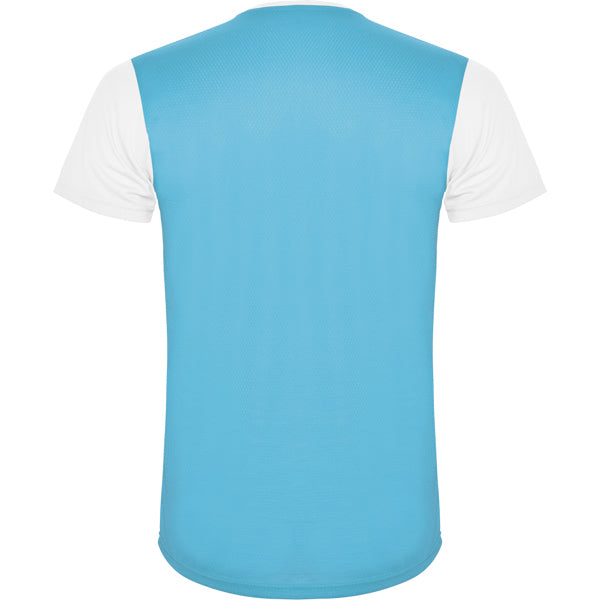 Tricou DETROIT alb/turcoaz - spate