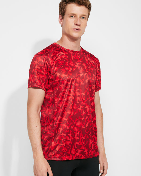 Tricou ASSEN rosu pixel - pe model
