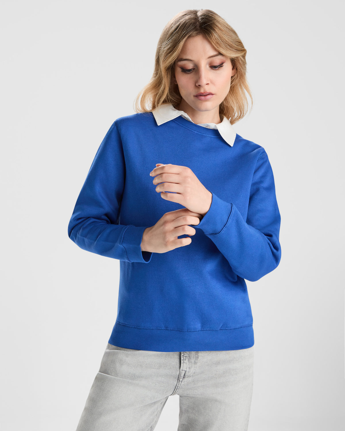 Bluza cu guler rotund bumbac organic BATIAN