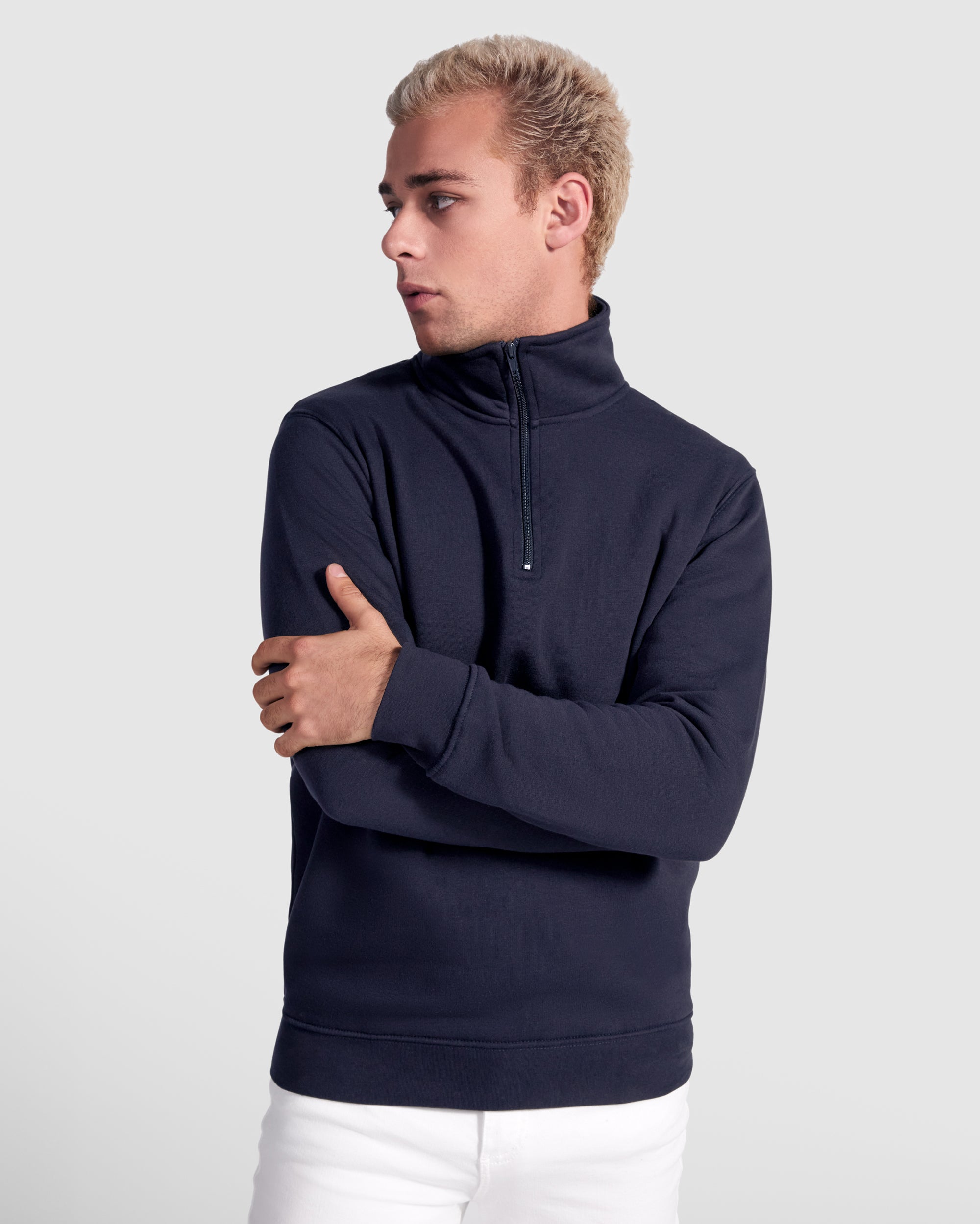 Bluza polo cu guler inalt si fermoar ANETO