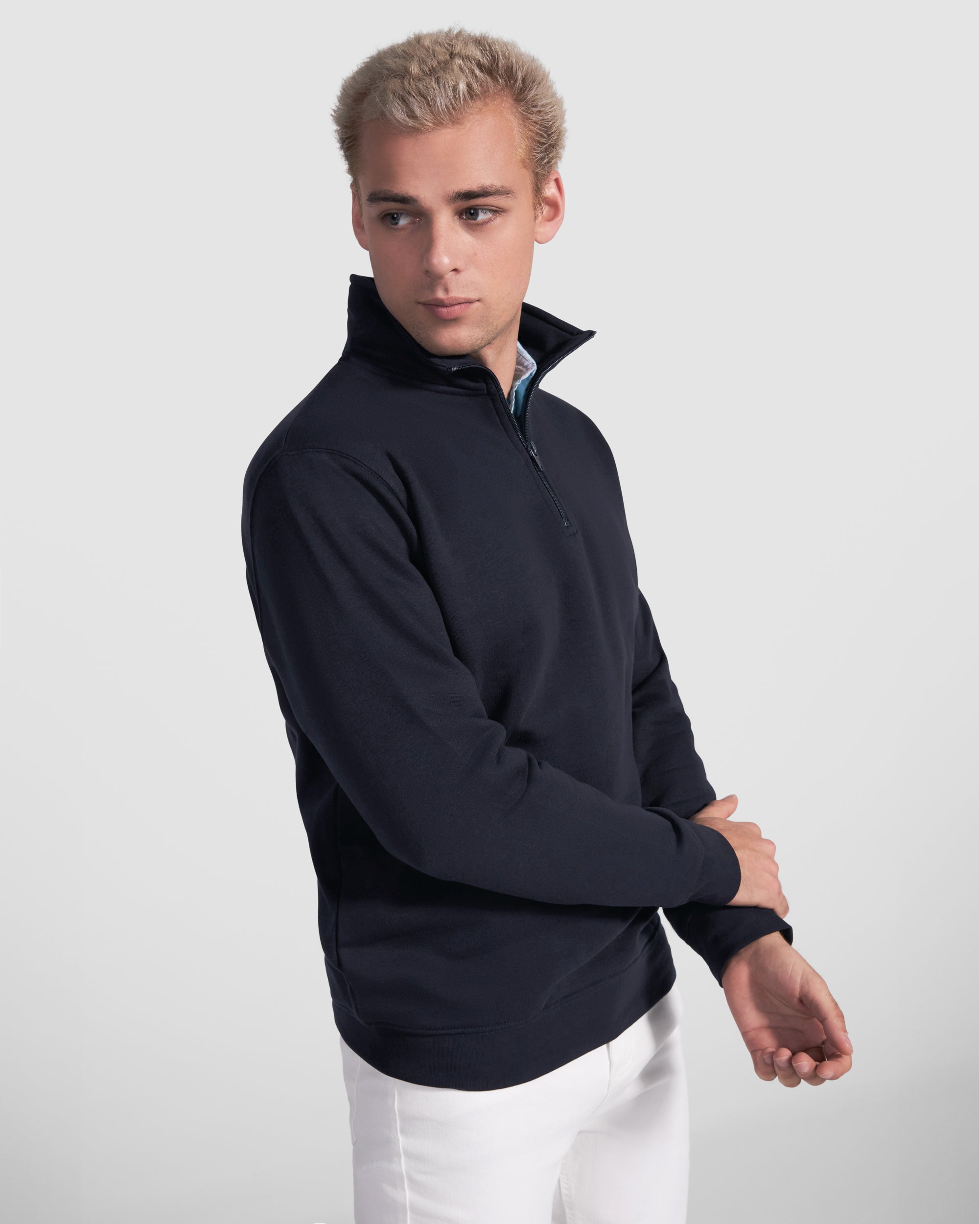 Bluza polo cu guler inalt si fermoar ANETO