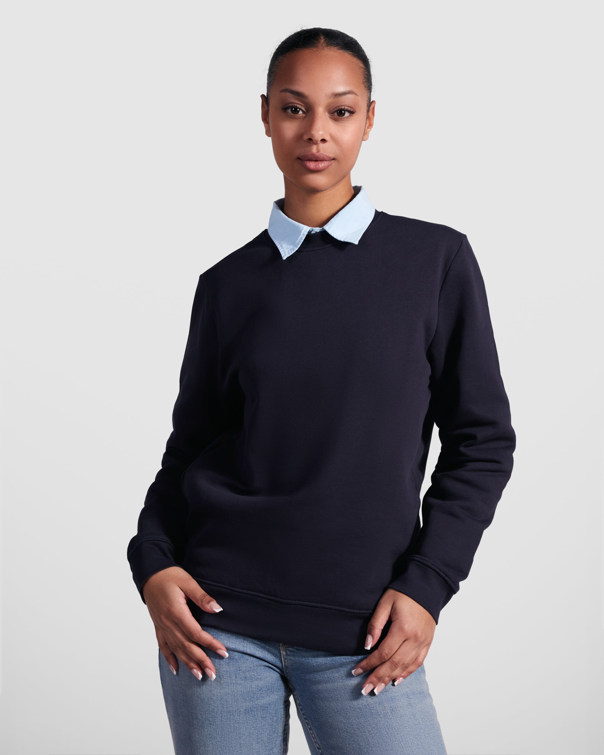 Bluza bumbac cu guler rotund TELENO