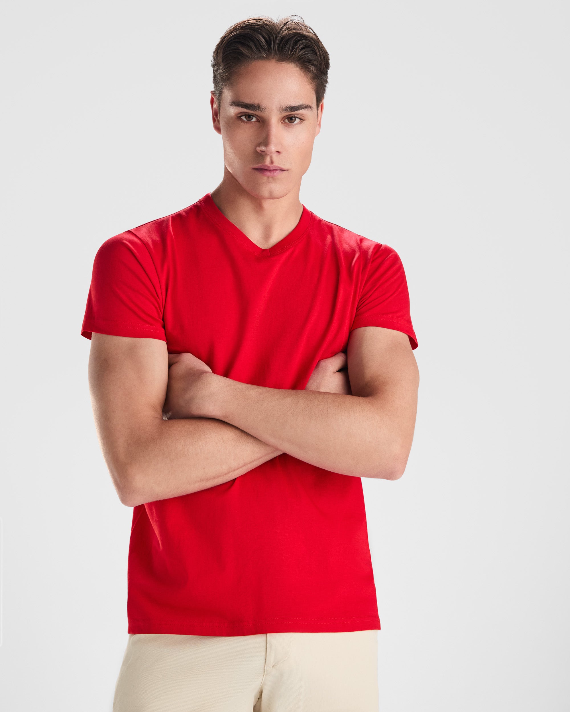 Tricou tubular cu guler V 155g SAMOYEDO