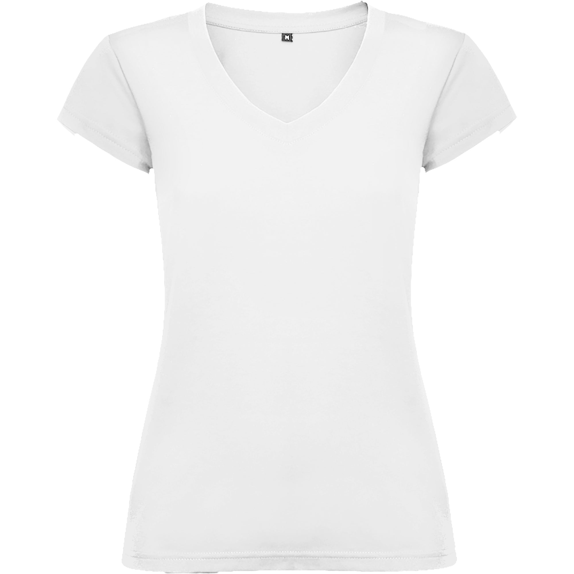 Tricou bumbac cambrat cu guler in V VICTORIA