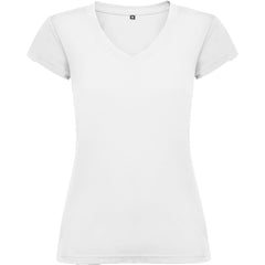 Tricou bumbac cambrat cu guler in V VICTORIA