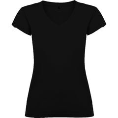 Tricou bumbac cambrat cu guler in V VICTORIA