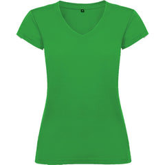Tricou bumbac cambrat cu guler in V VICTORIA