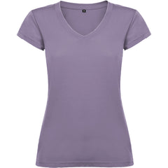 Tricou bumbac cambrat cu guler in V VICTORIA
