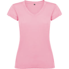 Tricou bumbac cambrat cu guler in V VICTORIA