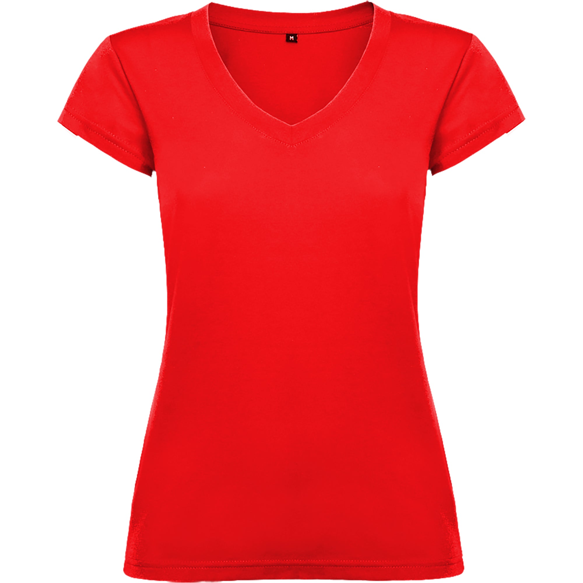 Tricou bumbac cambrat cu guler in V VICTORIA