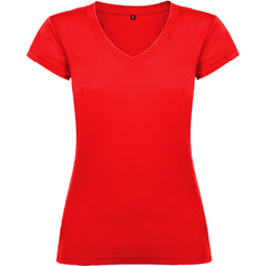 Tricou bumbac cambrat cu guler in V VICTORIA