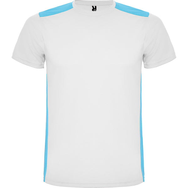 Tricou DETROIT alb/turcoaz