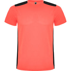 Tricou DETROIT coral fluor/negru