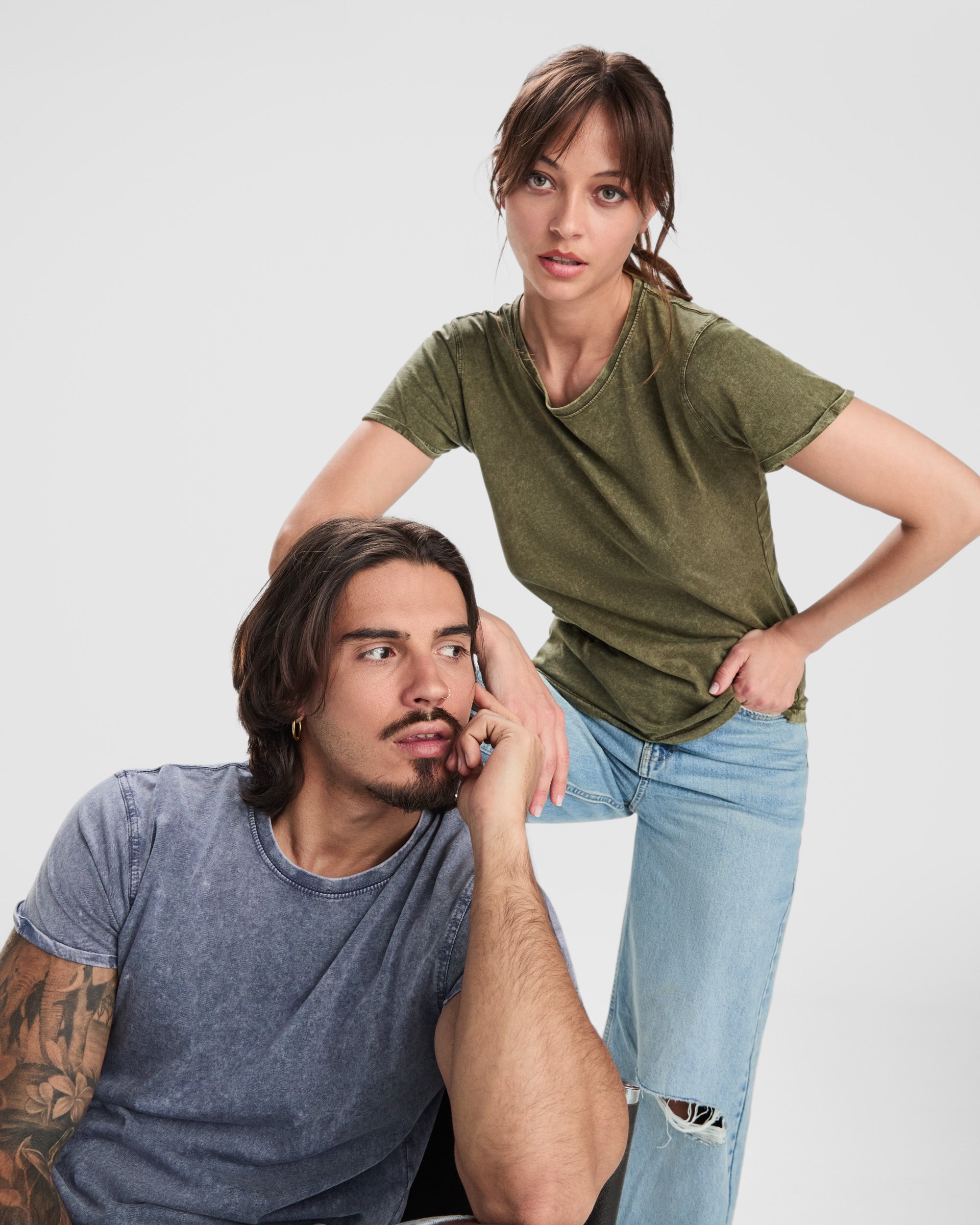 Tricou cu efect decolorat HUSKY WOMAN