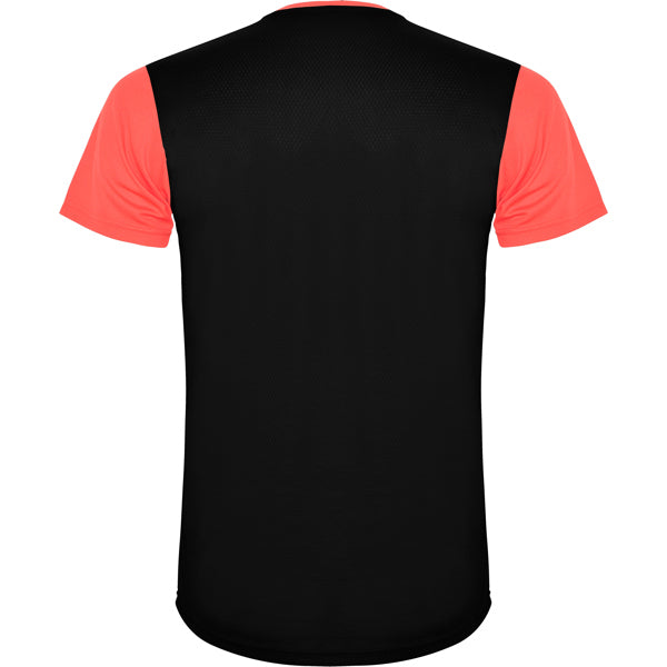 Tricou DETROIT coral fluor/negru - spate
